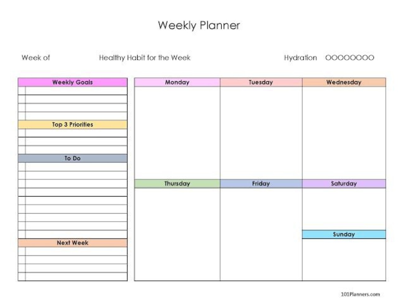 Weekly Worksheets